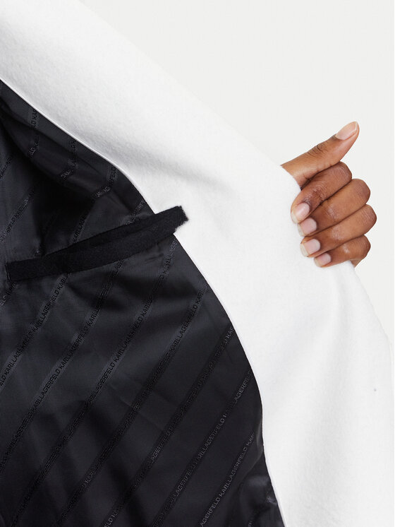 KARL LAGERFELD KARL LAGERFELD Płaszcz wełniany A3W15010 Czarny Regular Fit
