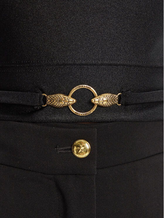 Just Cavalli Just Cavalli Felső Crop Element 79PAM2A6 Fekete Slim Fit