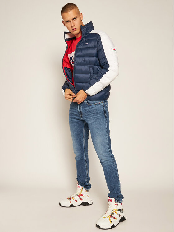 Tommy Jeans Pūkinė striukė Colorblock DM0DM08432 Tamsiai mėlyna Regular Fit  • Modivo.lt