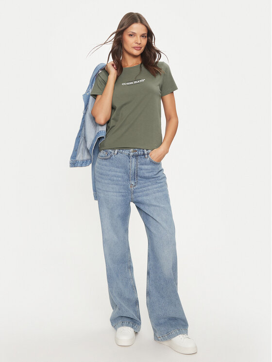 Guess Jeans Guess Jeans Majica W4YI03 J1314 Khaki Slim Fit