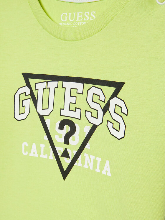 Guess Guess T-Shirt I3RI03 K8HM0 Zielony Regular Fit
