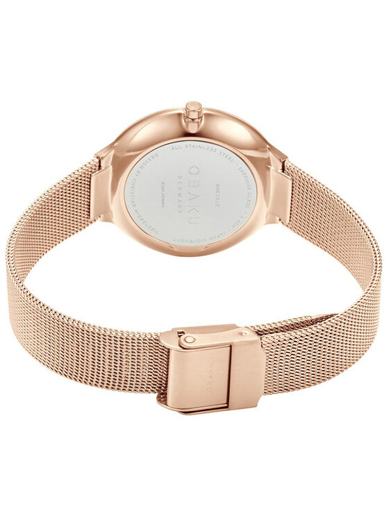 Obaku Obaku Hodinky V240LXVWMV Růžové zlato