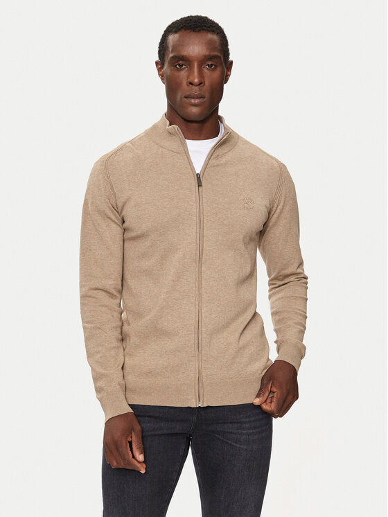 INDICODE Cardigan Tinos 35-700 Beige Regular Fit