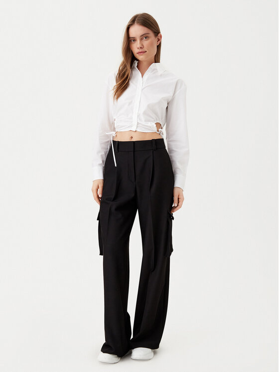 HUGO HUGO Pantaloni di tessuto Hubike 50530970 Nero Wide Leg