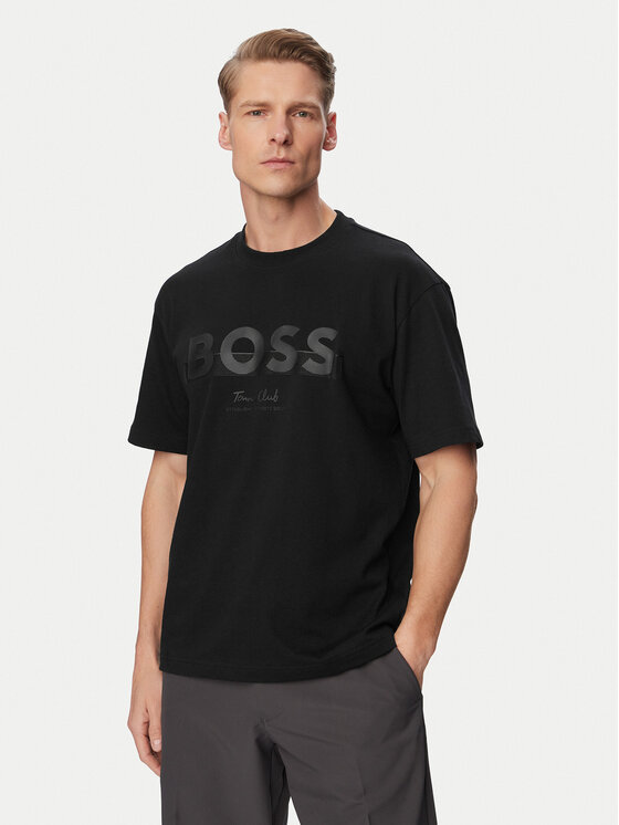 BOSS Tricou Ts Member Logo 50559854 Negru Relaxed Fit