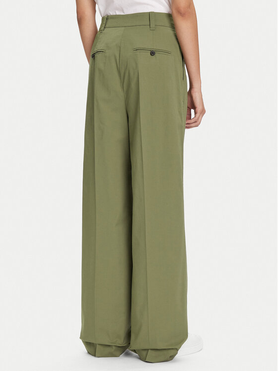 Marc O'Polo Marc O'Polo Hlače iz tkanine 506 0341 10105 Zelena Loose Fit