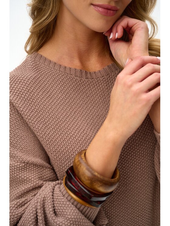 blue shadow blue shadow Sweter Fera Beżowy Regular Fit