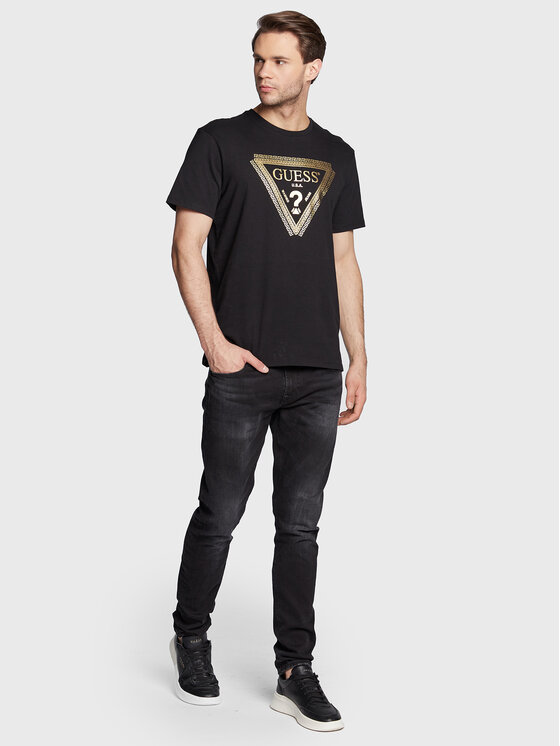 Guess Guess T-Shirt M3RI68 KBDK0 Schwarz Slim Fit