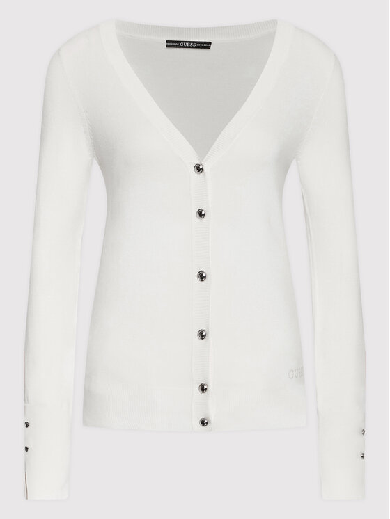 Guess Guess Kardigan Zena W2YR33 Z2V62 Biały Regular Fit