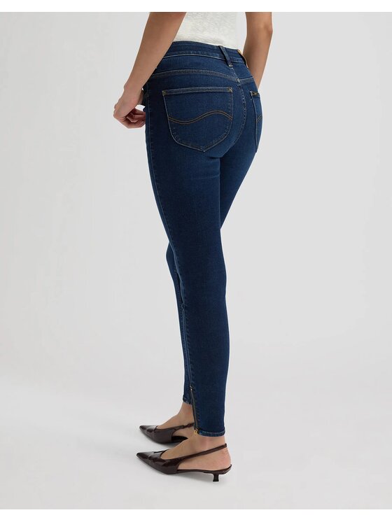 Lee Lee Jeansy SCARLETT HIGH ZIP Niebieski Skinny Fit