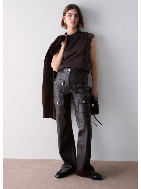 Liu Jo Liu Jo Pantaloni di tessuto CF6198E0624X0807 Marrone Regular Fit