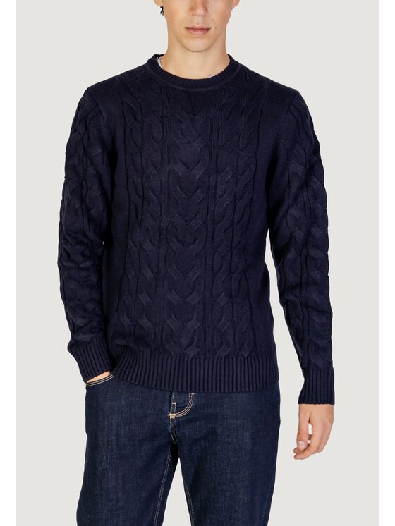 HAMAKI-HO HAMAKI-HO Sweter MI3117H Niebieski Regular Fit