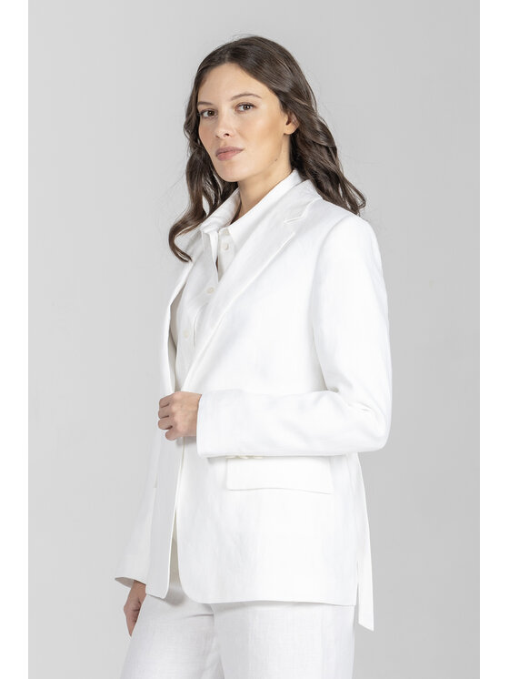 Deni Cler Milano Deni Cler Milano Marynarka W-DC-6012-F2-C8-10-1 Biały Regular Fit