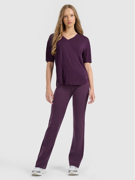 4F 4F T-Shirt 4FRAW25TTSHF3283-50S Fioletowy Loose Fit