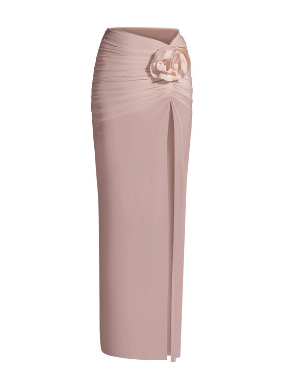sax35th sax35th Spódnica maxi ROSA Beżowy Slim Fit