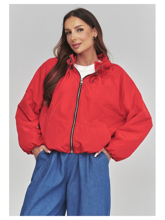 Makadamia Makadamia Kurtka przejściowa C58 Czerwony Loose Fit
