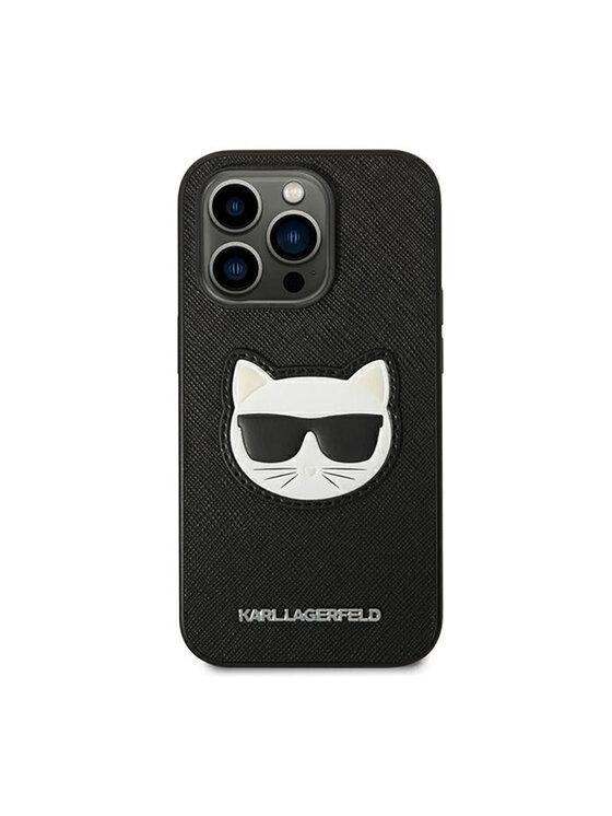 KARL LAGERFELD KARL LAGERFELD Etui na telefon Saffiano Choupette Head Patch Case Czarny
