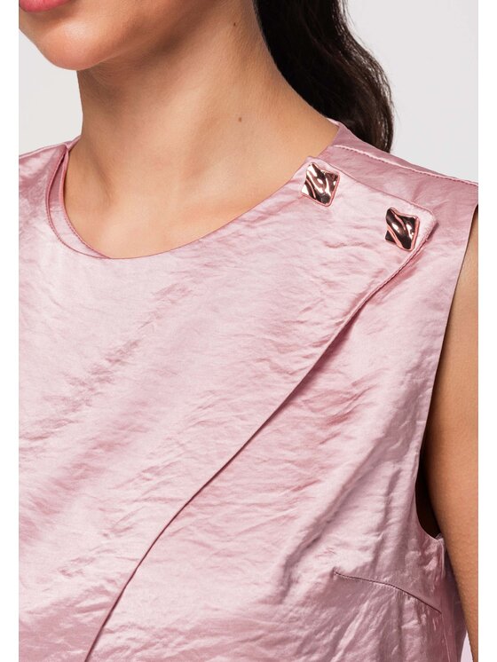 Ombre Ombre Bluzka OW-TS-E0004 Różowy Regular Fit