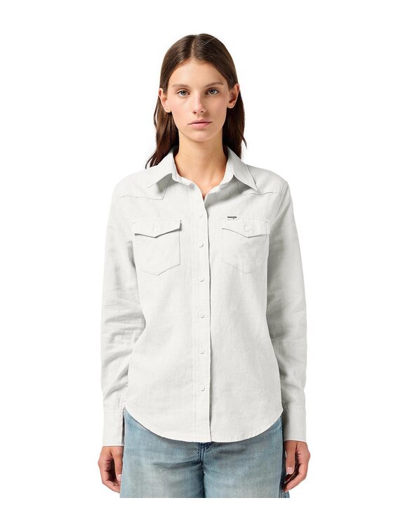 Wrangler Wrangler Koszula 112368477 Biały Regular Fit