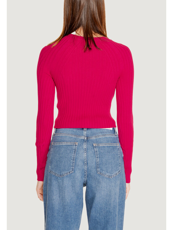 ONLY ONLY Maglione ONLMEDDI LS RIB CROP O-NECK CC KNT Rosa Rib Fit
