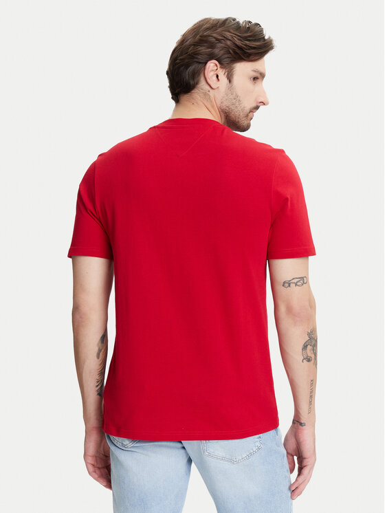 Tommy Hilfiger Tommy Hilfiger T-Shirt American Monotype MW0MW39843 Czerwony Regular Fit