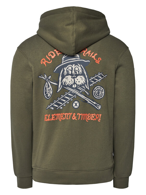 Element Element Mikina Timber Hobos Po ELYSF00314 Kaki Regular Fit
