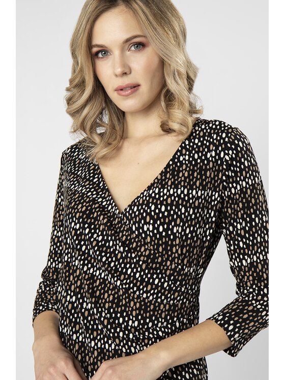 QUIOSQUE QUIOSQUE Halenka ENVELOPE BLOUSE Hnědá Regular Fit