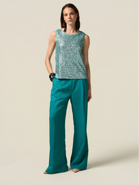 Oltre Oltre T-shirt G043J004404N004 Turchese Regular Fit