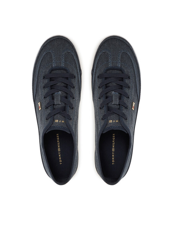 Tommy Hilfiger Tommy Hilfiger Tenisice Washed Canvas Vulc Sneaker FW0FW08894 Tamnoplava