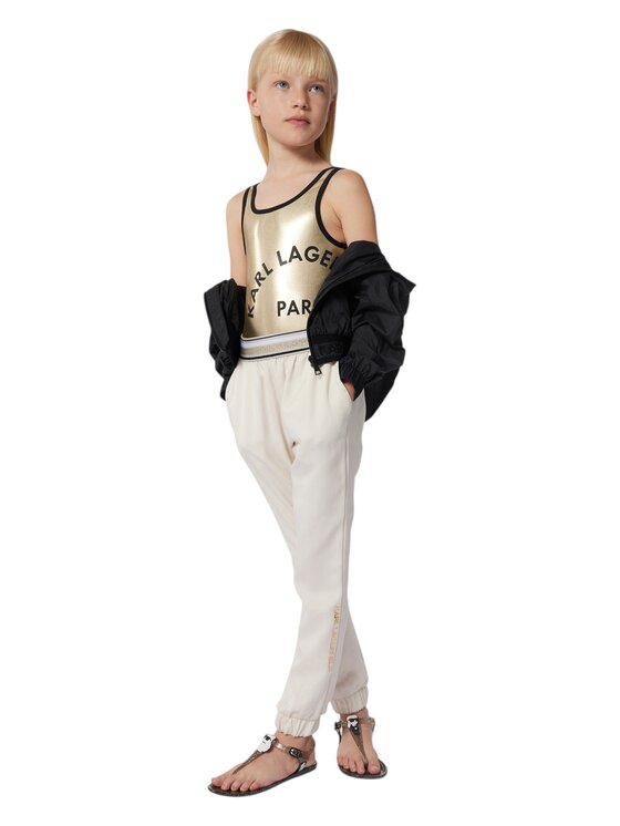 KARL LAGERFELD KARL LAGERFELD Chinosy z30072_195 Biały Regular Fit