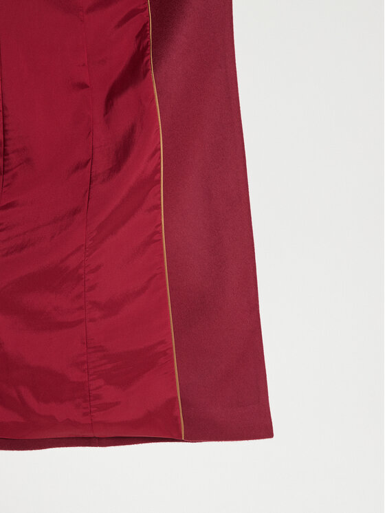 BOSS Boss Płaszcz wełniany Catara 50501019 Bordowy Slim Fit