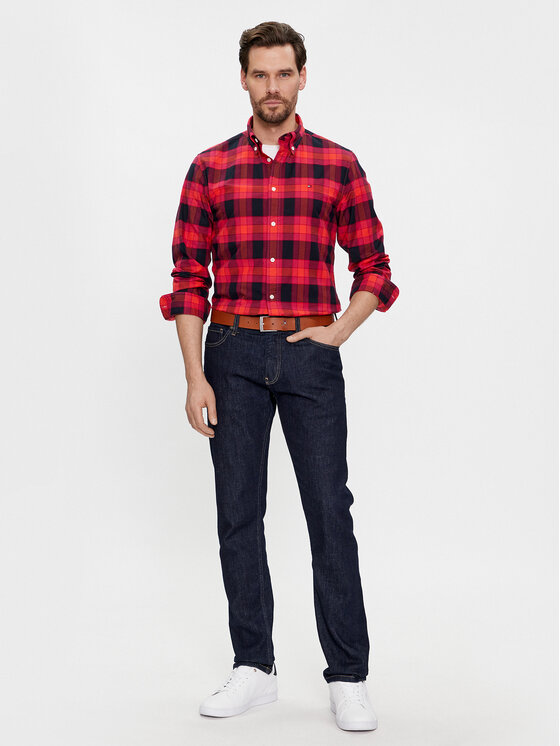 Tommy Hilfiger Tommy Hilfiger Риза MW0MW33780 Червен Regular Fit