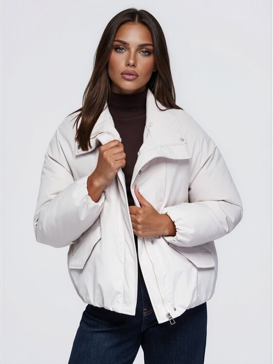 Ombre Ombre Bunda pro přechodné období OW-JT-E0010 Béžová Relaxed Fit