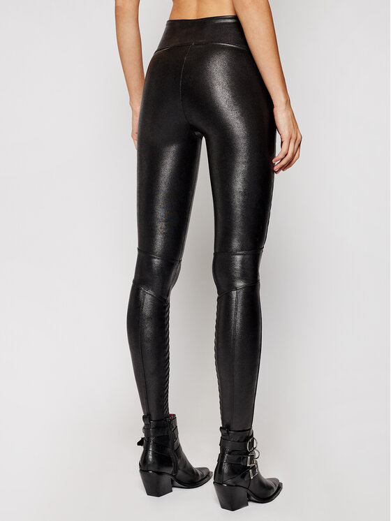 Faux Leather Moto 20136R Juoda Slim Fit 