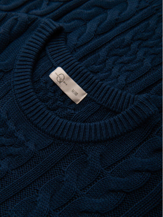 Ombre Ombre Sweter OM-SWSW-0173 Granatowy Regular Fit