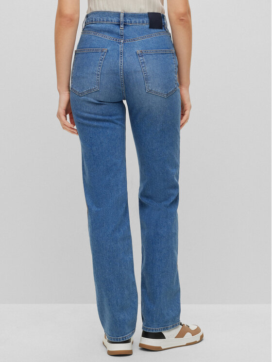 BOSS Boss Jeans hlače Ada 50489824 Modra Straight Leg