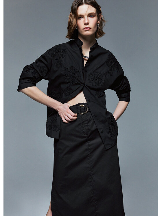 Liu Jo Liu Jo Koszula CA6170T039A22222 Czarny Loose Fit