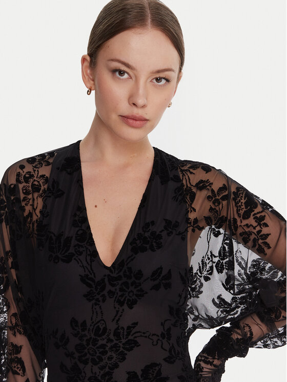 PINKO PINKO Kokteiļkleita Roulette 105624 A2QD Melns Regular Fit