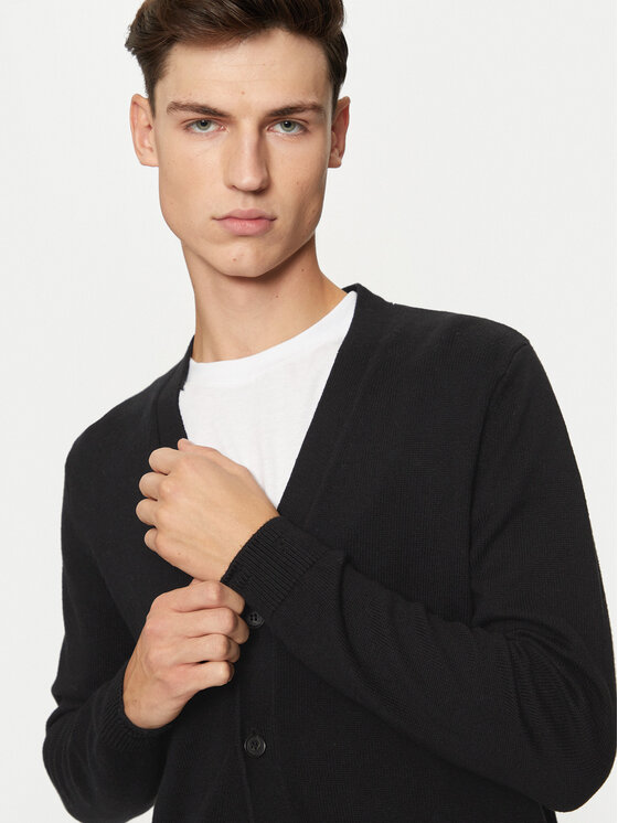 REPLAY REPLAY Kardigán UK4456.000.G23138B Fekete Regular Fit