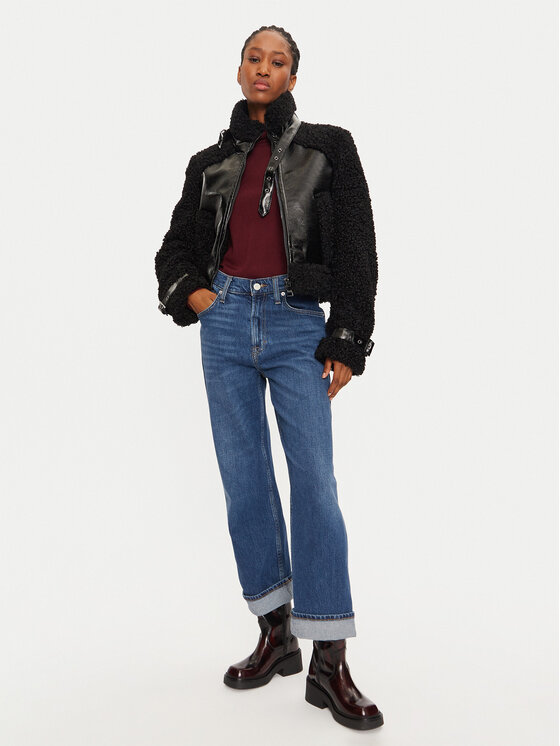 KARL LAGERFELD KARL LAGERFELD Куртка зі штучної шкіри 246W1507 Чорний Regular Fit