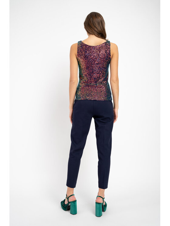 CLICK CLICK Kalhoty z materiálu 30-337 Tmavomodrá Anatomic Fit