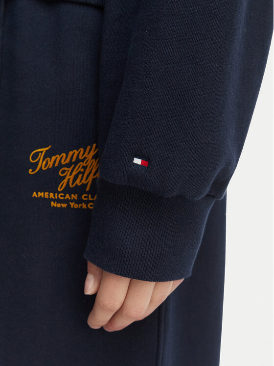 Tommy Hilfiger Tommy Hilfiger Majica dugih rukava Terry WW0WW47845 Tamnoplava Relaxed Fit