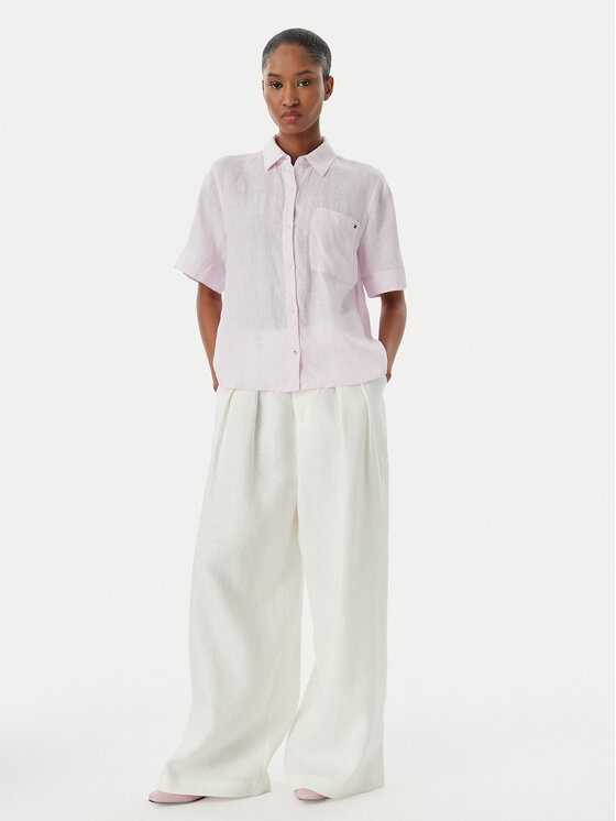 Tommy Hilfiger Tommy Hilfiger Риза WW0WW48925 Виолетов Relaxed Fit