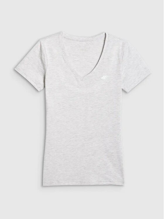 4F 4F T-Shirt 4FWMM00TTSHF3307-27M Szary Authentic Slim Fit