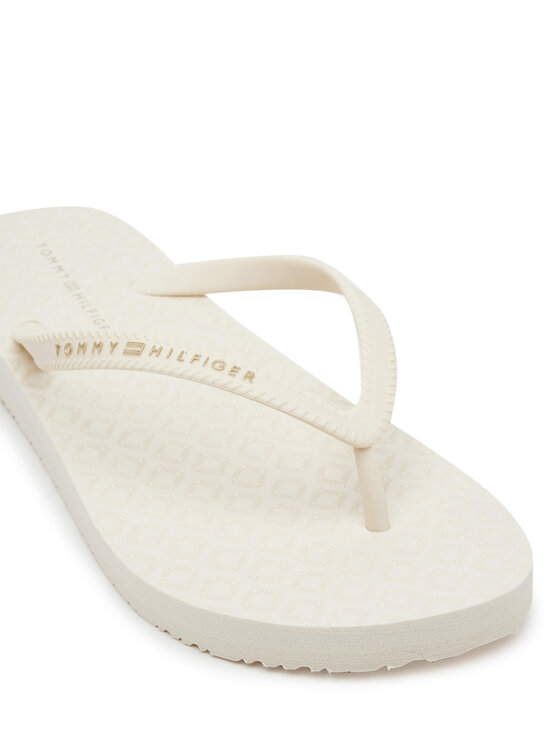 Tommy Hilfiger Tommy Hilfiger Žabky Hilfiger Strap Beach Sandal FW0FW08736 Écru