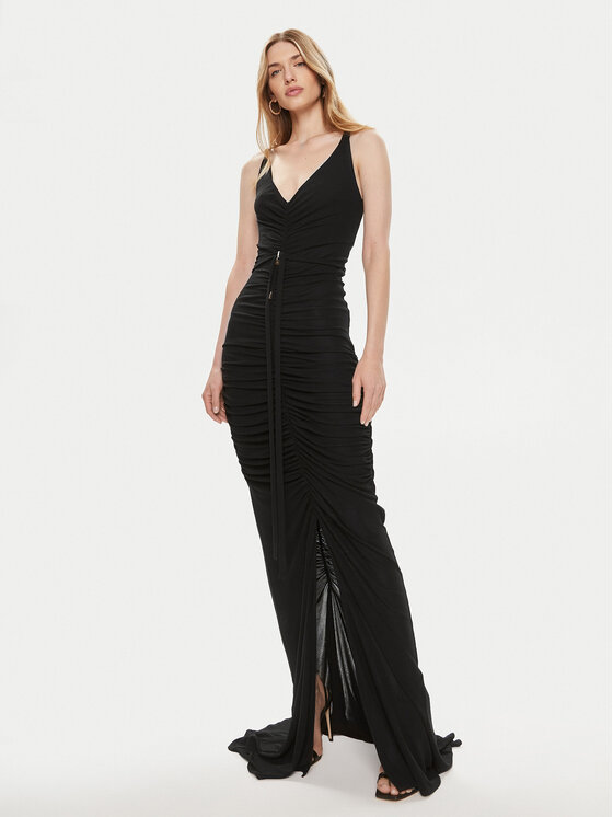 Elisabetta Franchi Rochie de seară AB-590-42E2-V760 Negru Slim Fit