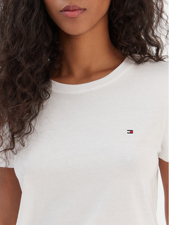 Tommy Hilfiger Tommy Hilfiger T-Shirt WW0WW22043 Bílá Regular Fit