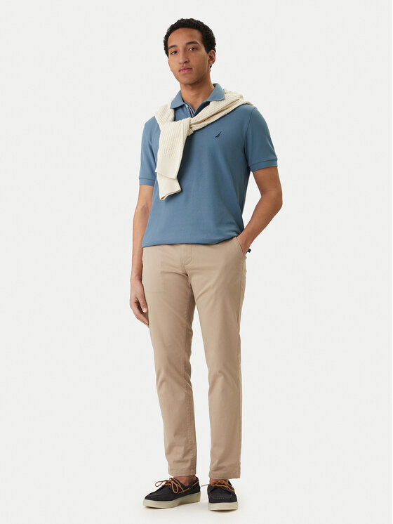 Nautica Nautica Тениска с яка и копчета Cabin NCCR0110 Син Classic Fit