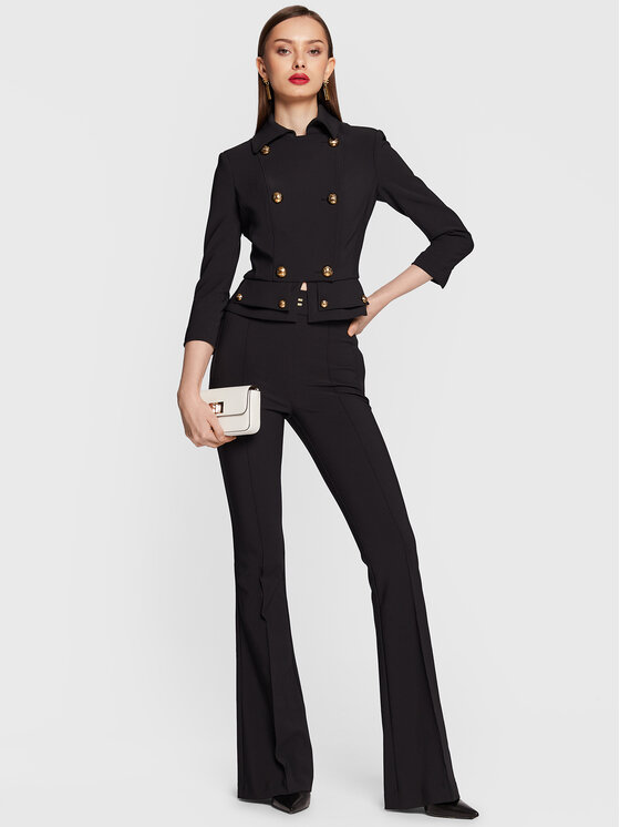 Pantaloni di tessuto PA-054-31E2-V250 Nero Slim