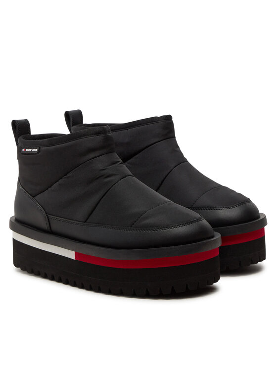Tommy Jeans Tommy Jeans Μπότες Χιονιού Tjw Nylon Flatform Boot Wl EN0EN02689 Μαύρο